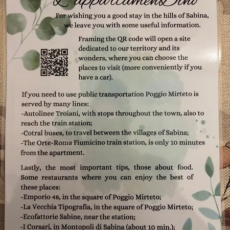 L'appartamendino * Poggio Mirteto